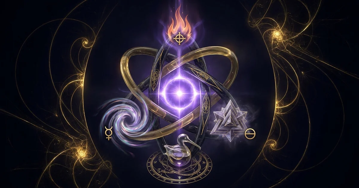 Cover illustration for treatise: Paracelsus Tria Prima Three Primes Sulfur Mercury Salt