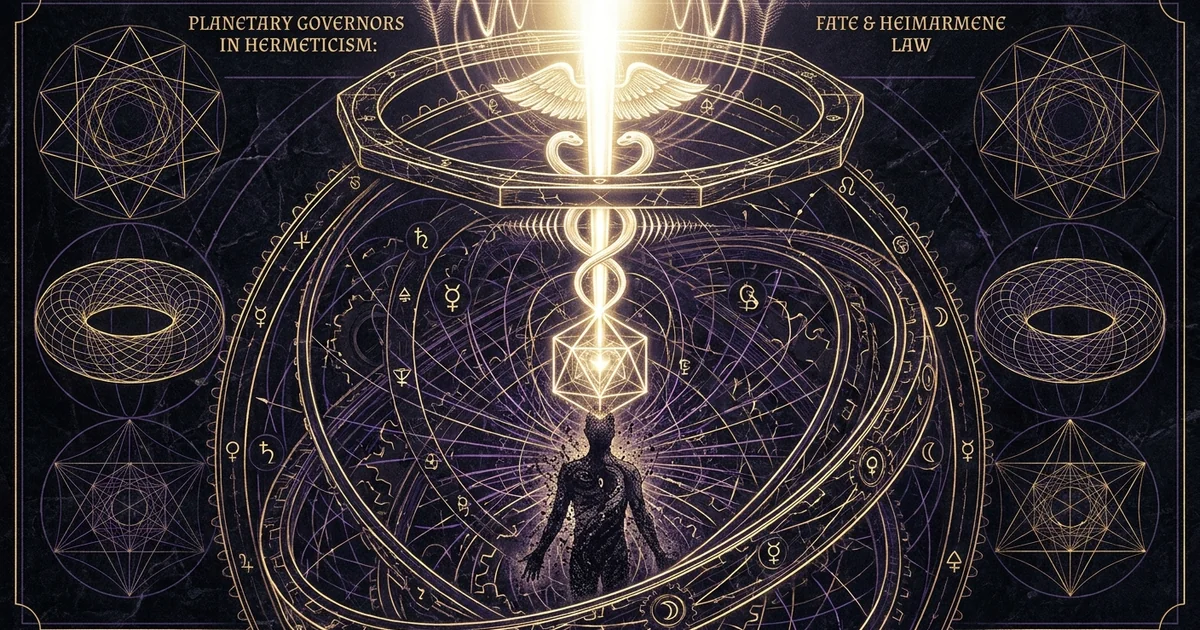 Cover illustration for treatise: Planetary Governors: Hermeticism, Heimarmene, Cosmic Fate