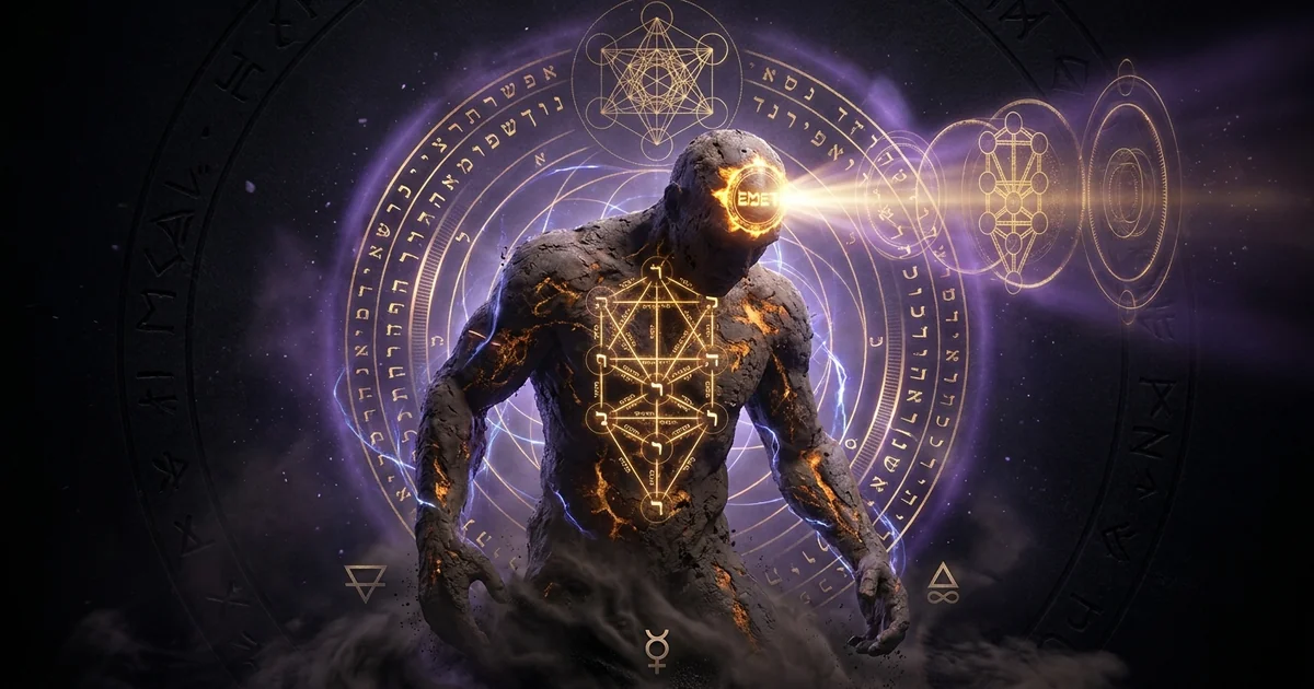 Cover illustration for treatise: Practical Kabbalah: Maasit Golem Divine Names Seals Amulets