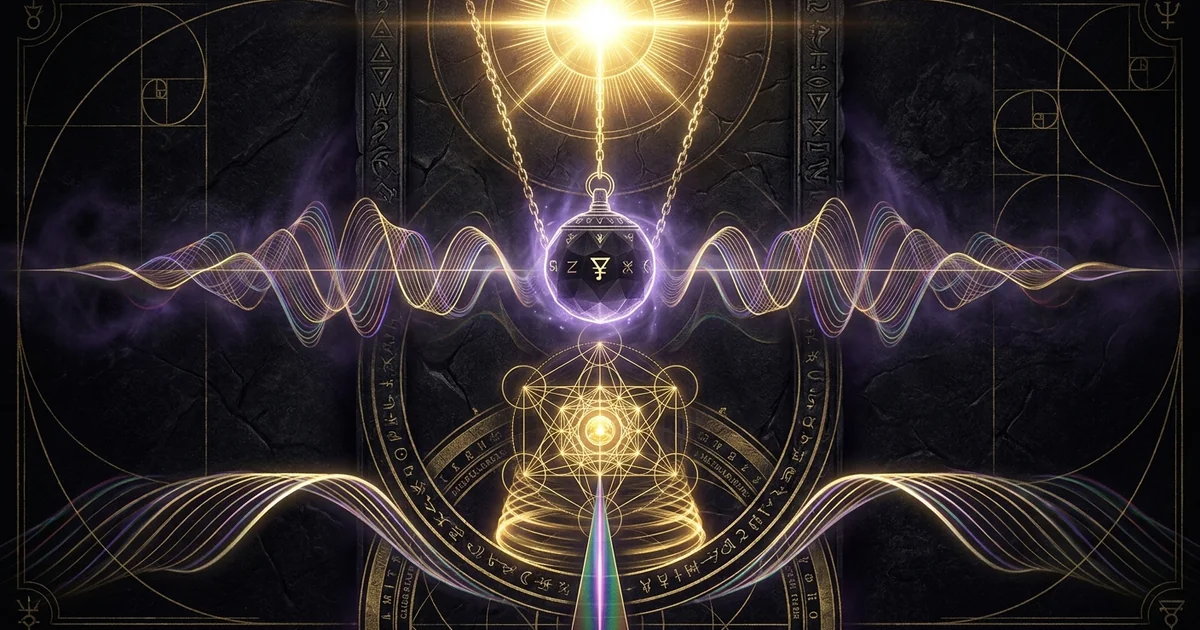 Cover illustration for treatise: Principle Of Rhythm Pendulum Swing Compensation Kybalion