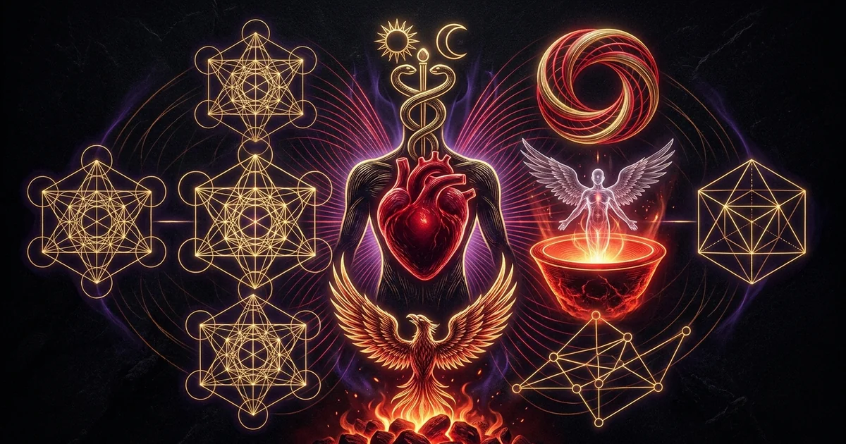 Cover illustration for treatise: Rubedo Red Work Chymical Wedding Sacred Marriage Philosoph
