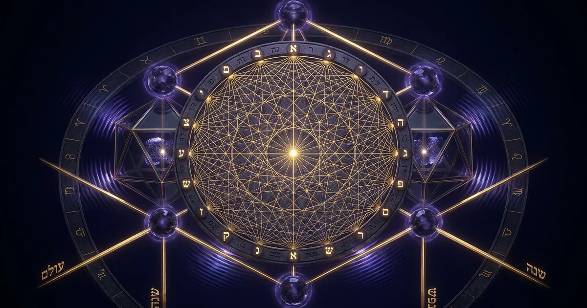Cover illustration for treatise: Sefer Yetzirah Book of Formation 22 Letters 32 Paths Wisdom