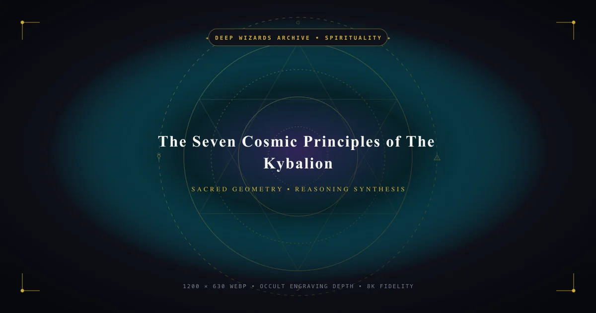 Cover illustration for treatise: The Seven Cosmic Principles of The Kybalion: The Ancient Hermetic Architecture of Reality