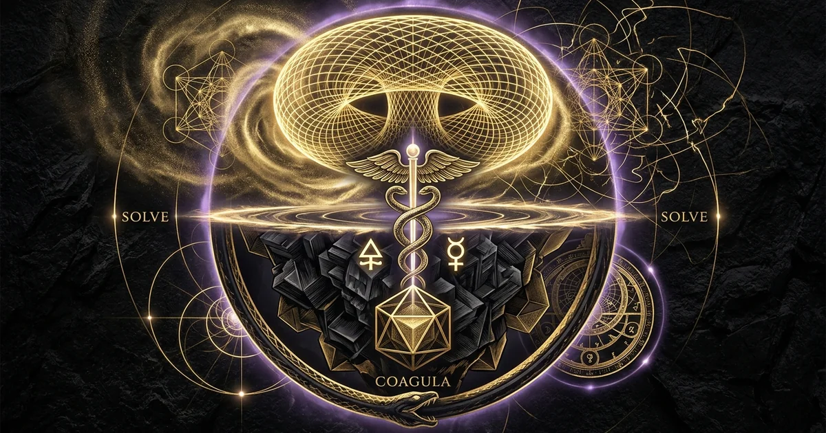 Cover illustration for treatise: Dissolve and Coagulate: The Hermetic Alchemical Formula