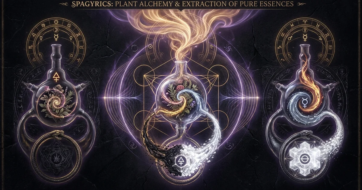 Cover illustration for treatise: Spagyrics Plant Alchemy Extraction Essential Oils Mineral