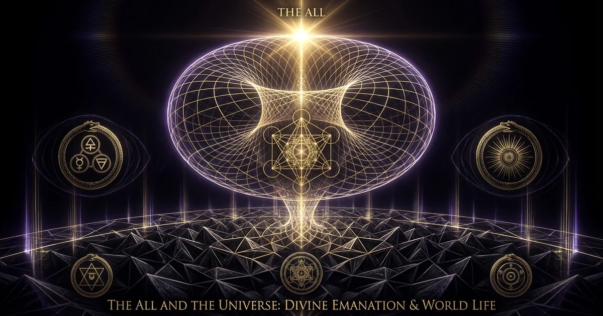 Cover illustration for treatise: The All Kybalion Divine Emanation Unmanifest Reality Nature