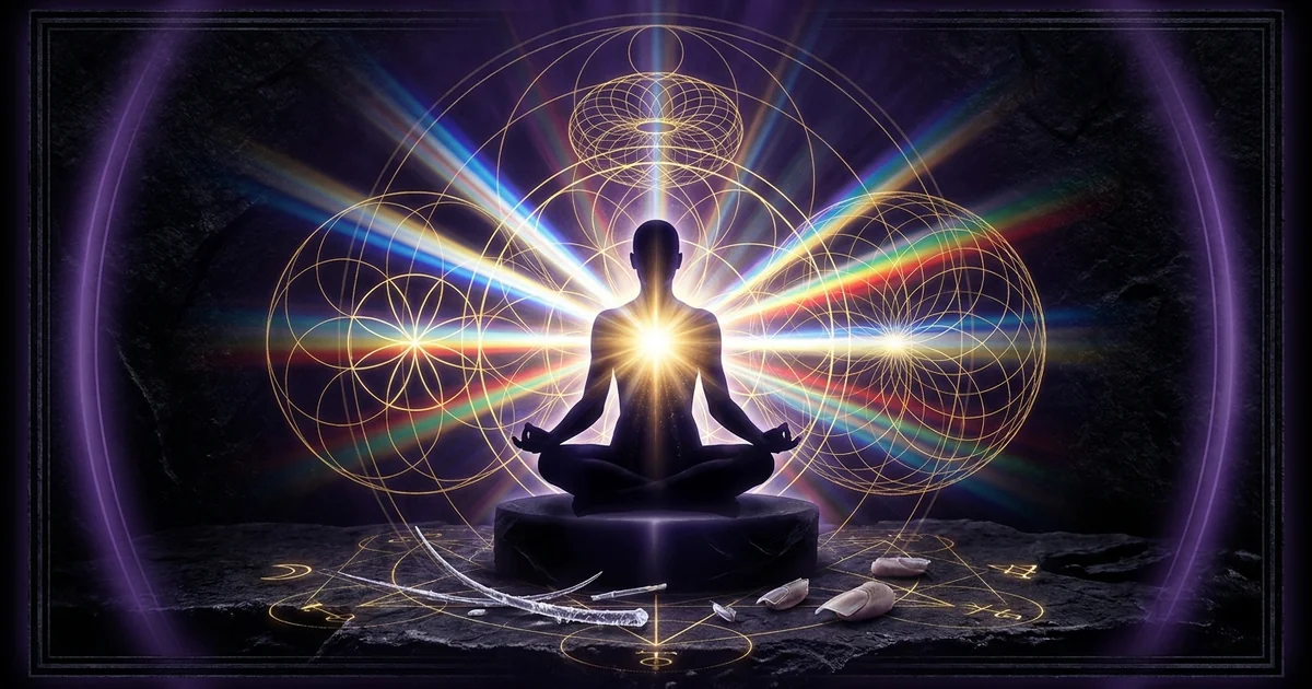 Cover illustration for treatise: Tibetan Dzogchen Jalu: Rainbow Light Body Dissolution Death
