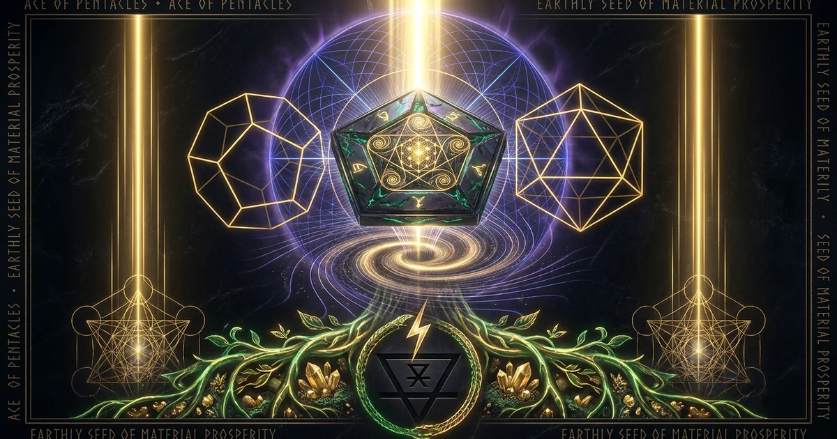 Cover illustration for treatise: Ace of Pentacles Tarot Meaning: The Earthly Archetype