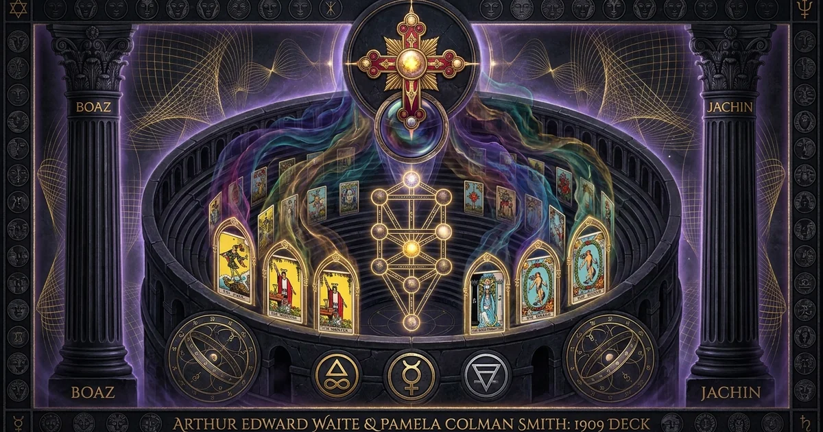 Cover illustration for treatise: The Waite Colman Smith 1909 Rider Pack: Esoteric History