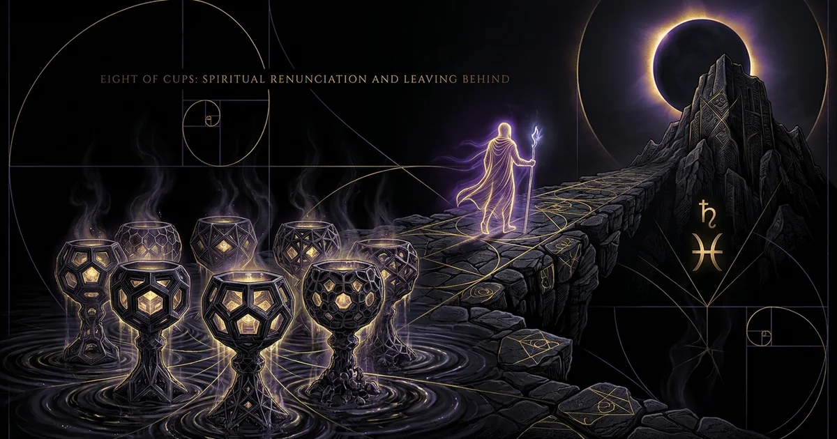 Cover illustration for treatise: Eight of Cups Tarot Meaning: The Crisis of Renunciation