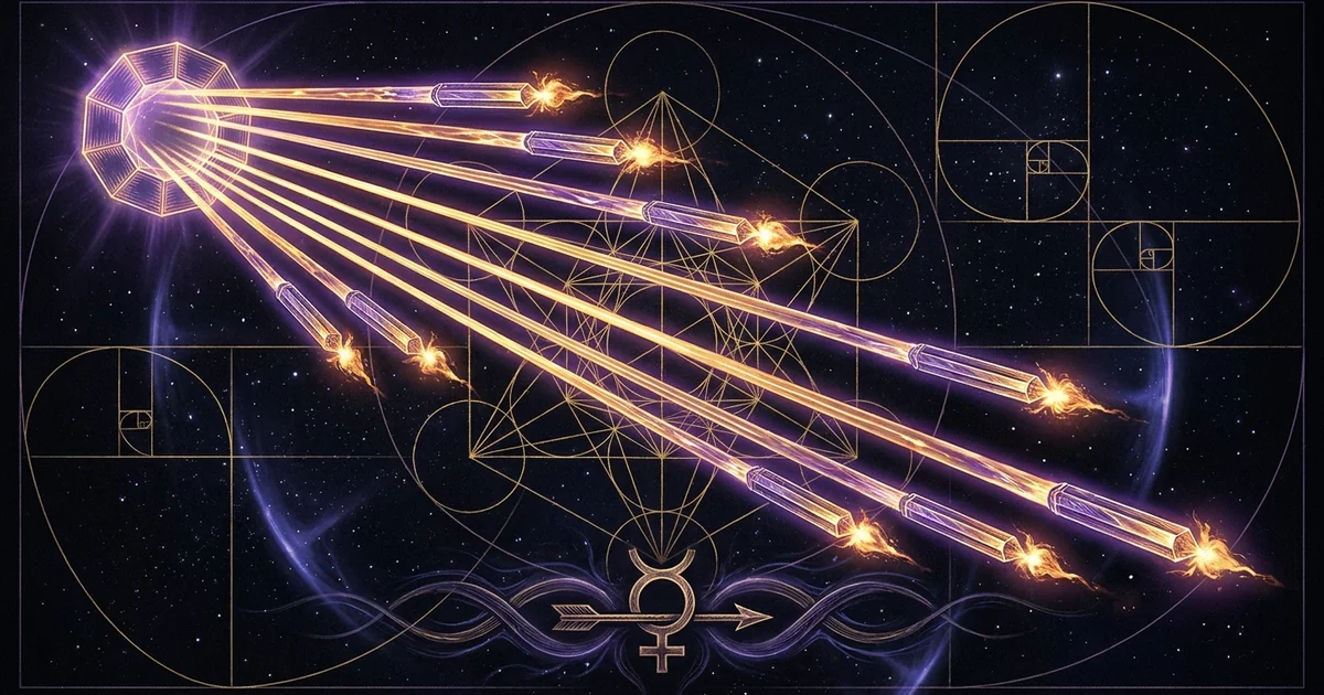 Cover illustration for treatise: Eight of Wands Tarot Meaning: Velocity, Light, and Will