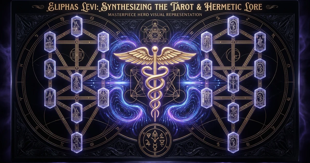 Cover illustration for treatise: Eliphas Levi Tarot Kabbalah Synthesis and Hermetic Lore