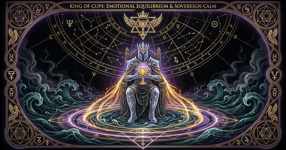 Cover illustration for treatise: King of Cups Tarot Meaning: Sovereign Emotional Mastery