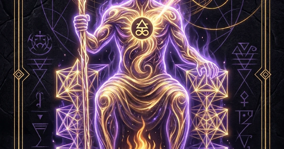 Cover illustration for treatise: King of Wands Tarot Meaning: Sovereign Volition and Fire