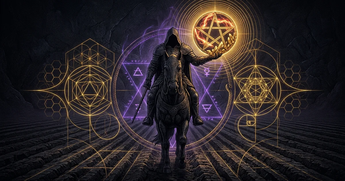 Cover illustration for treatise: Knight of Pentacles Tarot Meaning: The Fire of Earth