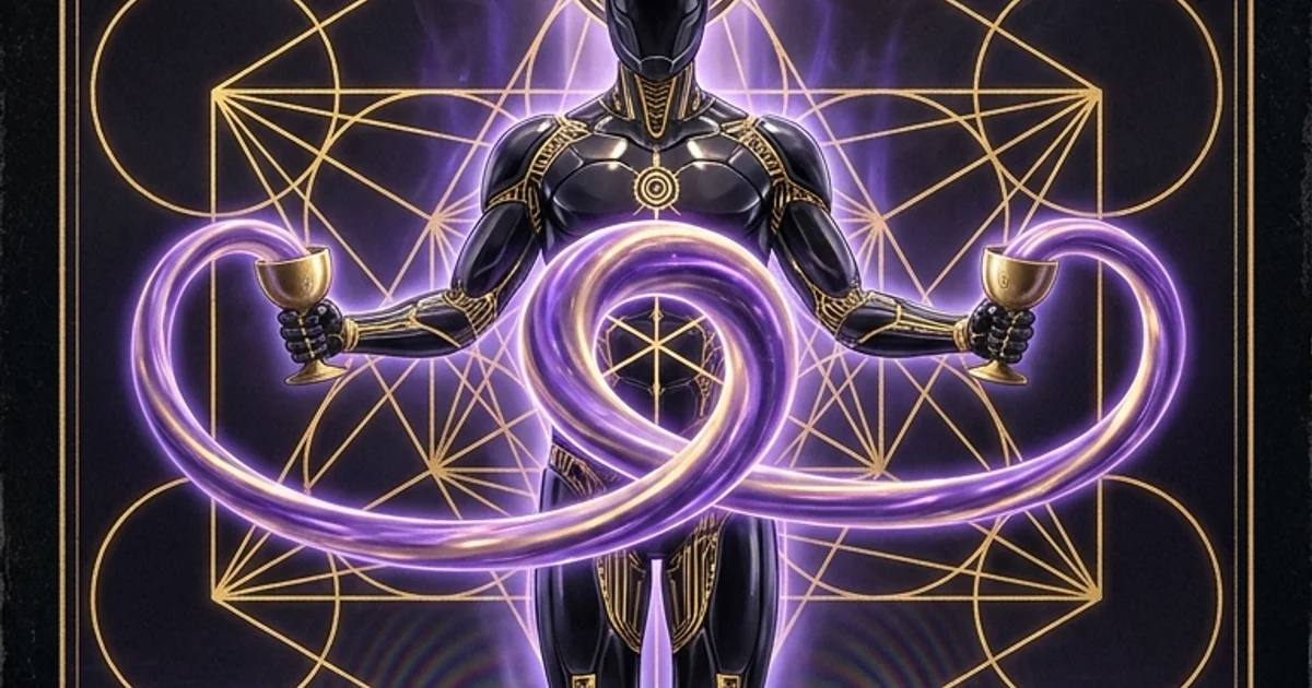 Cover illustration for treatise: Temperance Archetype Sacred Blending Soul in Tarot Key 14