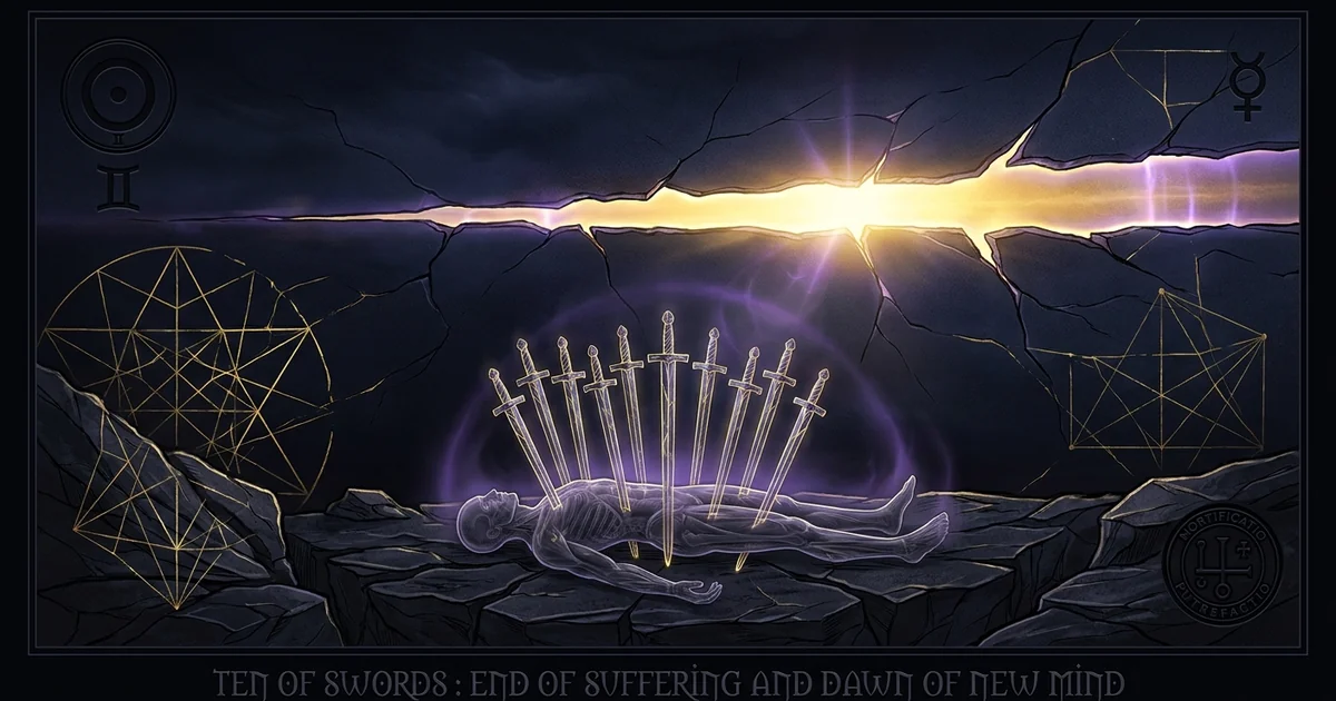 Cover illustration for treatise: Ten of Swords Tarot Meaning: Epistemology of the Mind
