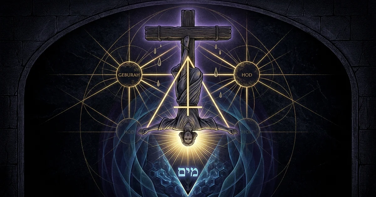 Cover illustration for treatise: The Hanged Man Surrender Transcendence: Key XII Analysis