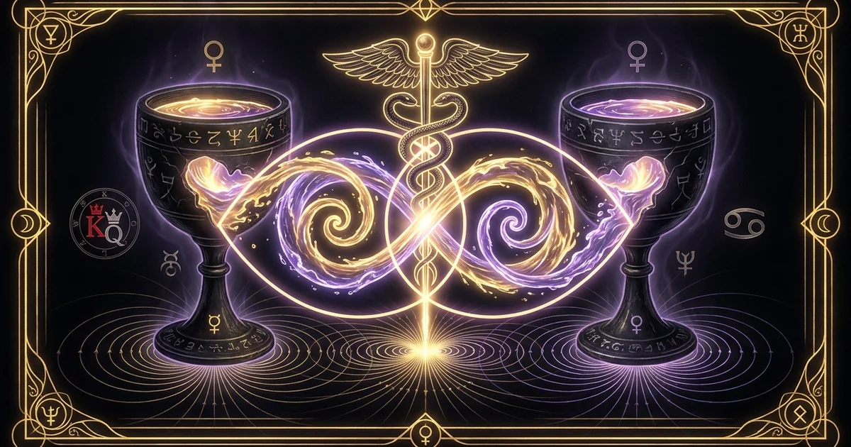 Cover illustration for treatise: The Two of Cups Tarot Meaning: Hermetic Alchemical Dyads