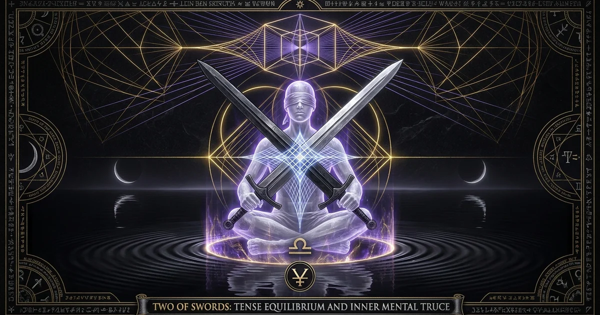 Cover illustration for treatise: Two of Swords Tarot Meaning: Dialectics and Mental Truce